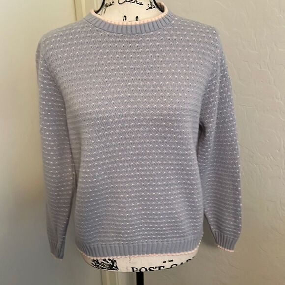 Vintage Teasers Gray & Pink Pullover Sweater Casual Feminine Cute Girlho… - Picture 1 of 9